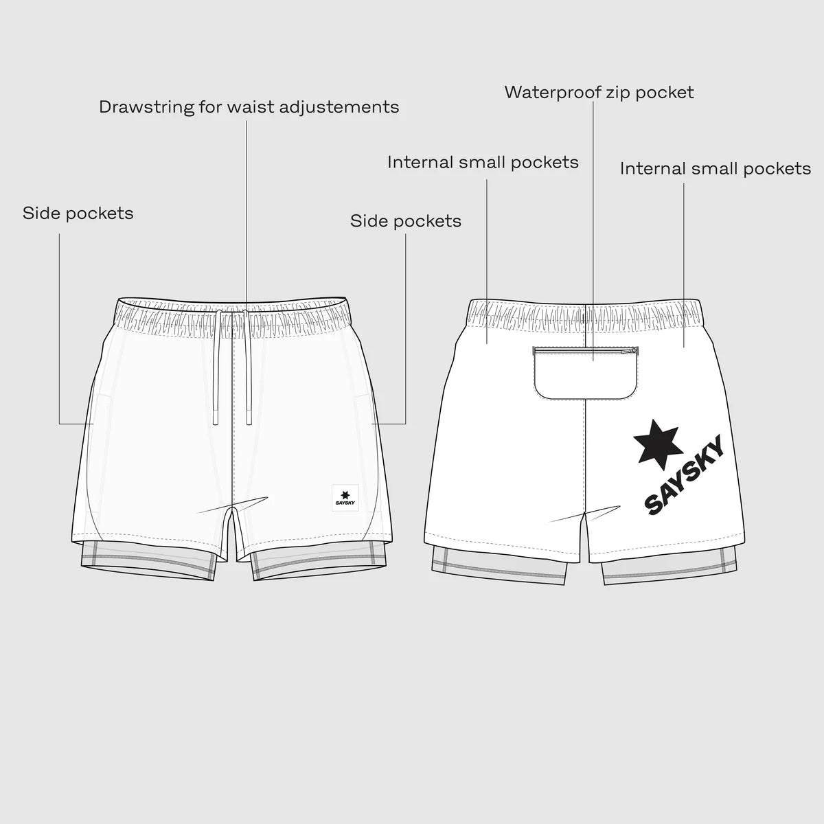 2 in 1 Pace Shorts 5" - 301 - Green