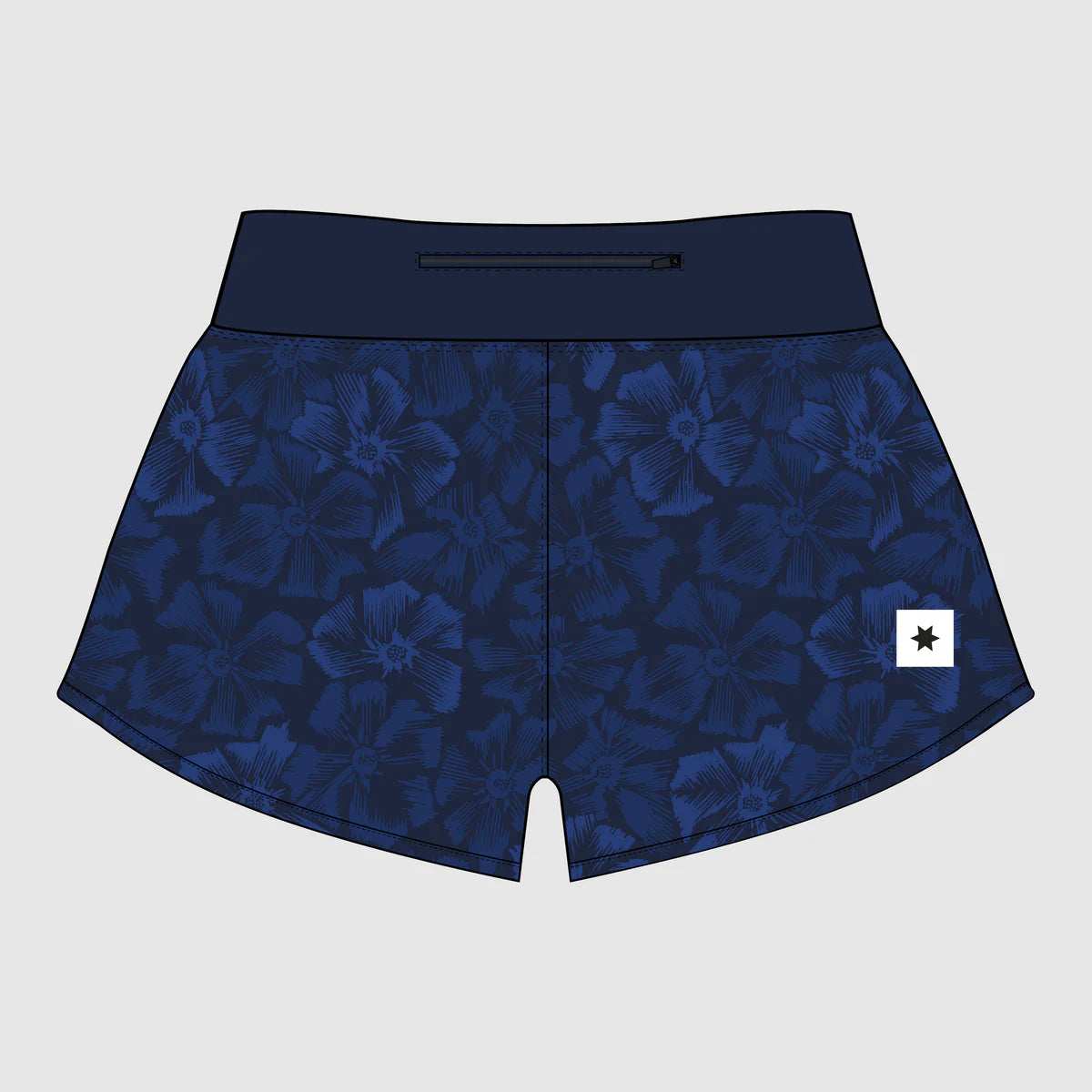 W Flower Pace Shorts 3" - 1029 - Blue AOP