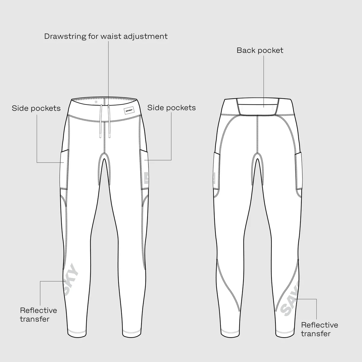 W Logo Motion+ Long Tights - 901 - Black