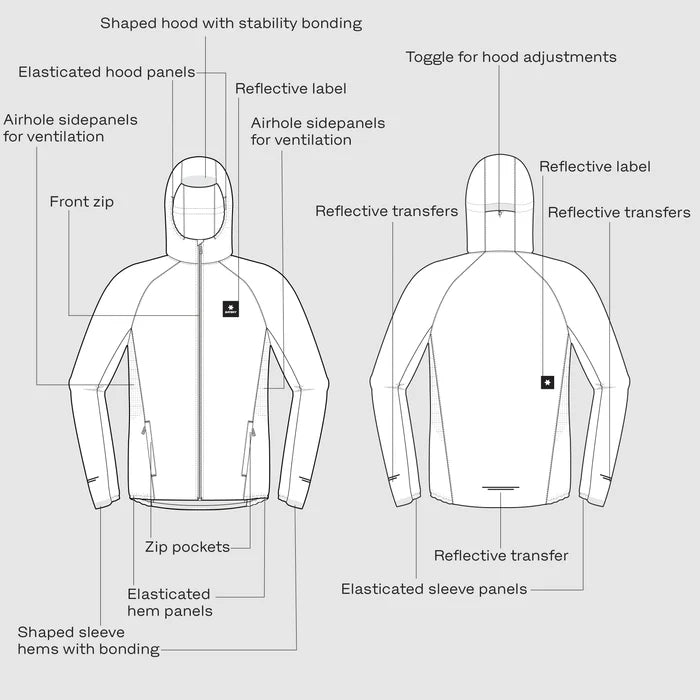 Clean Pace Flex Hooded Jacket - Grey