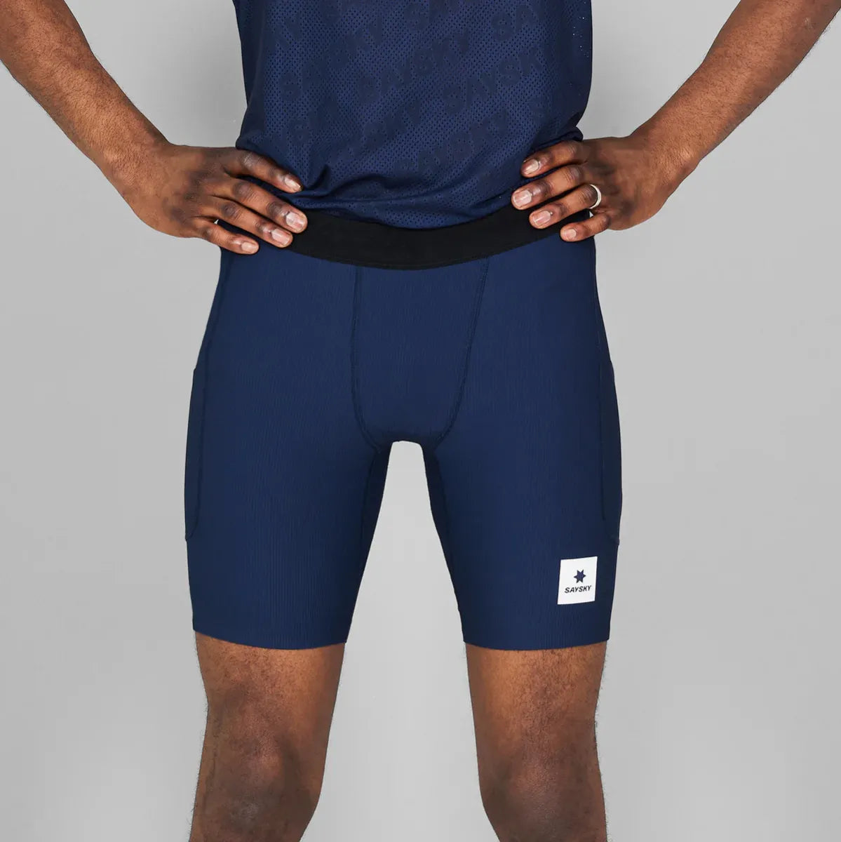 Combat+ Rib Short Tights 8" - Blue