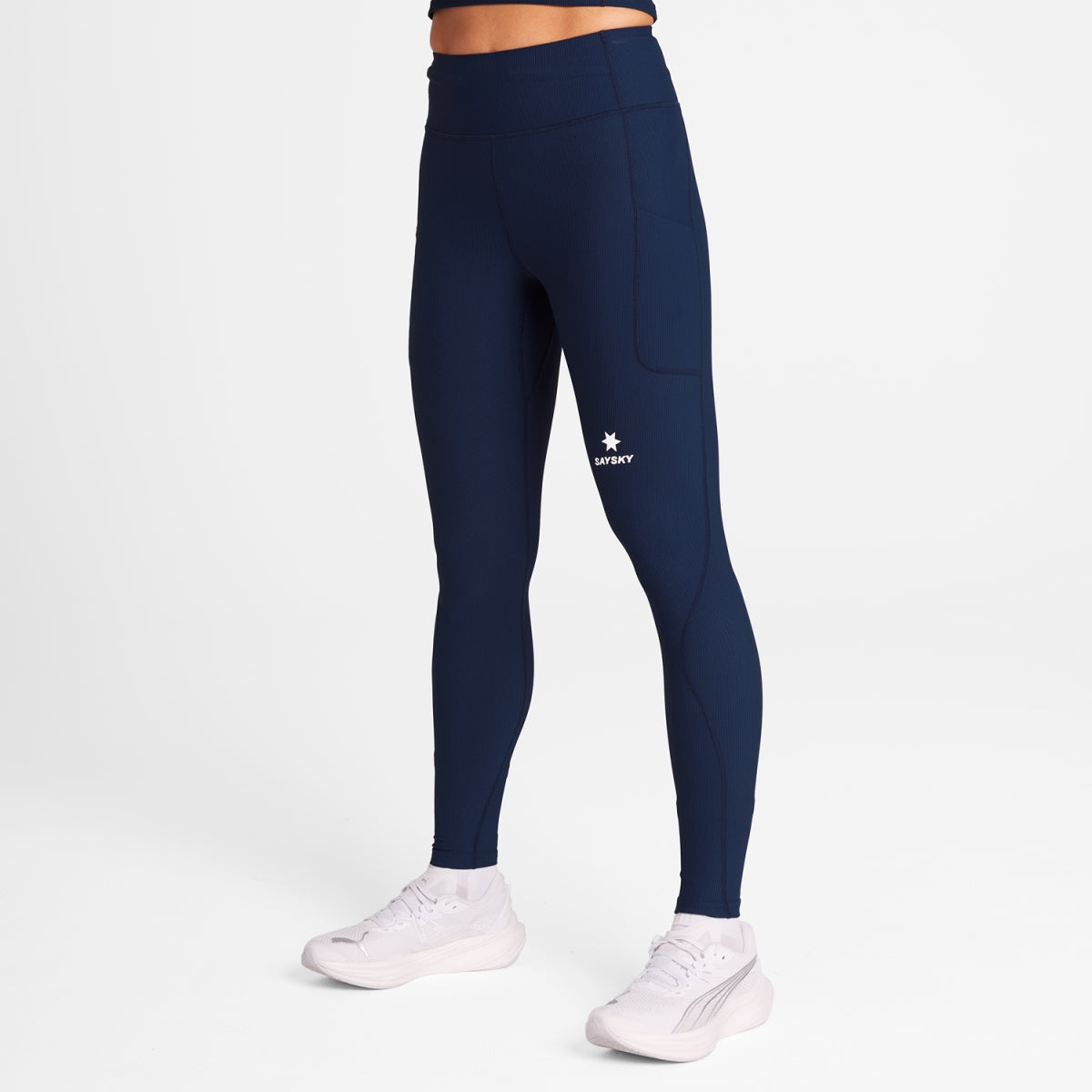 W Combat+ Rib Long Tights - Blue