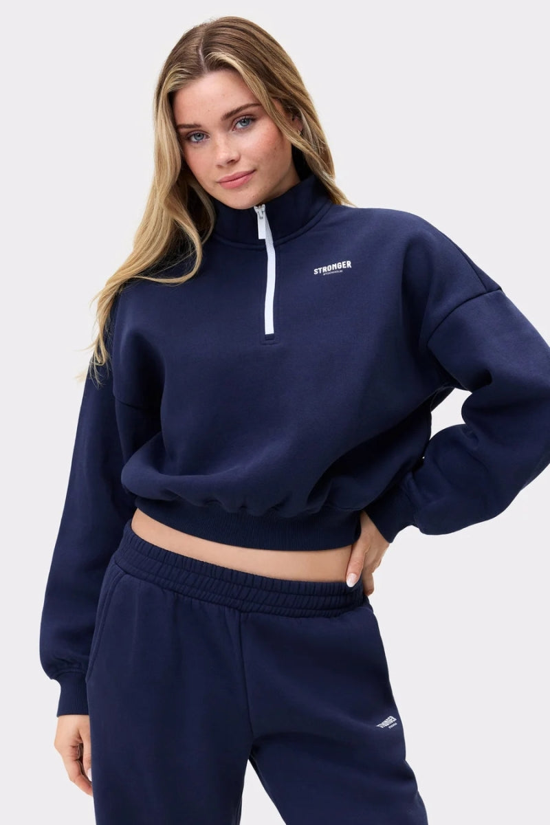Half Zip Sweatshirt - Navy blazer