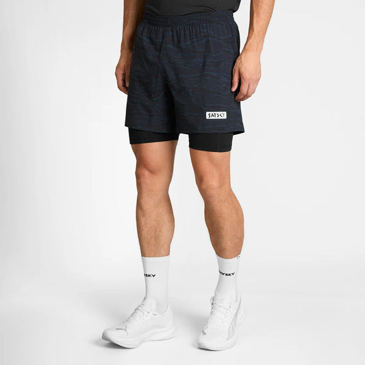 Tiger Pace 2 in 1 Shorts 5" - Black Camo