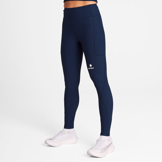 W Combat+ Rib Long Tights - Blue