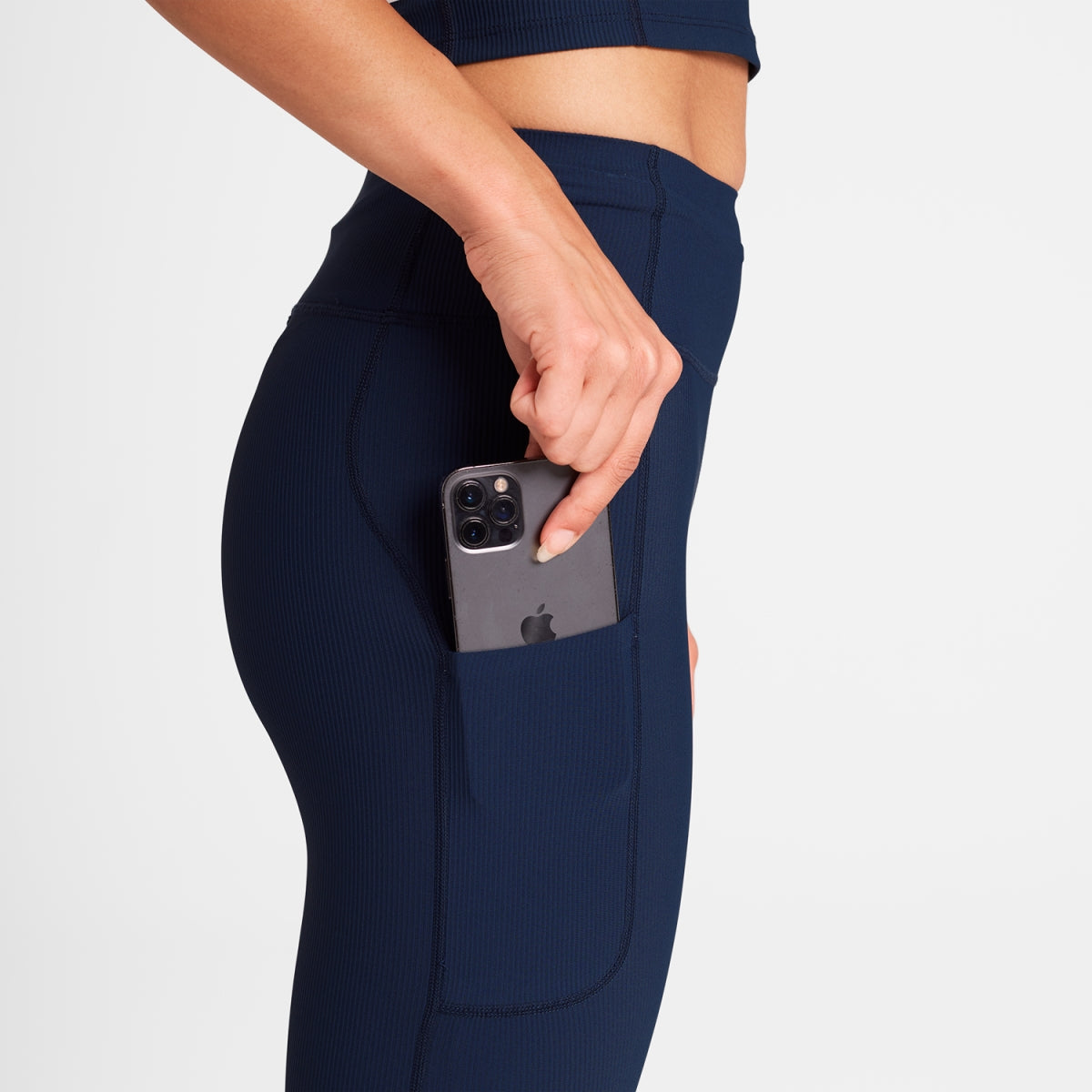 W Combat+ Rib Long Tights - Blue