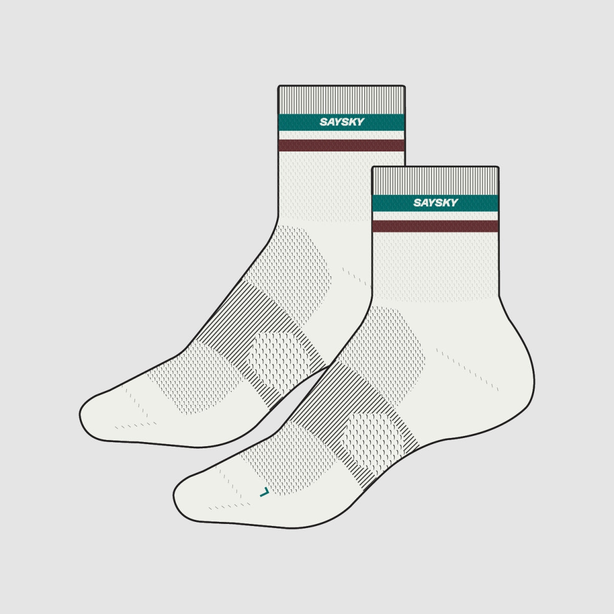 Combat Quarter Socks - White