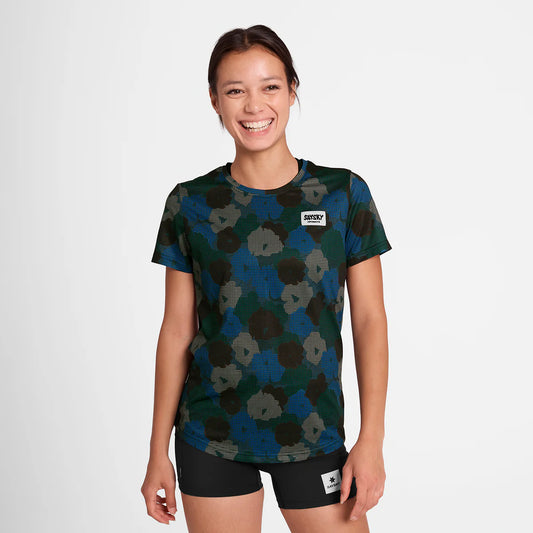 W Flower Combat T-Shirt - Blue AOP