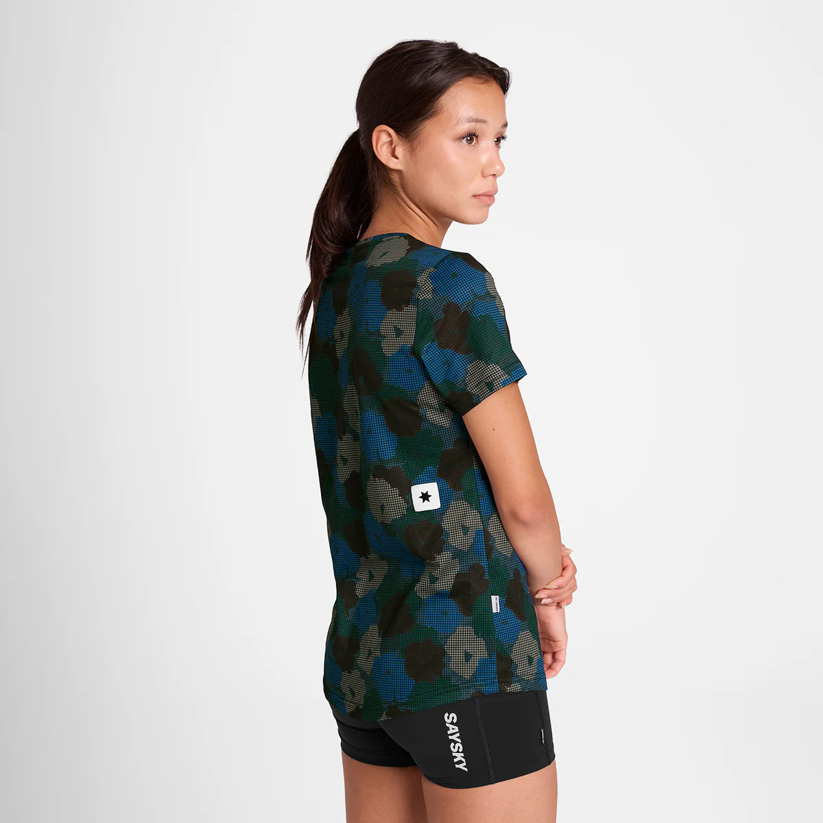 W Flower Combat T-Shirt - Blue AOP