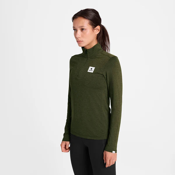 W Pace Half Zip Long Sleeve - Green