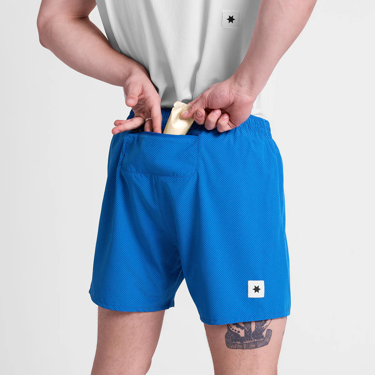 Zig Zag Pace Shorts 5" - Blue