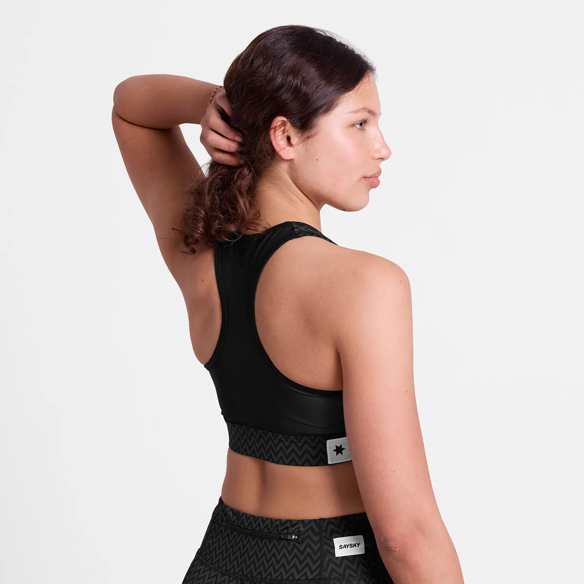 W Zig Zag Combat Sports Bra - Black