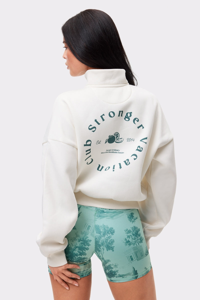 Half Zip Sweatshirt - Whisper White
