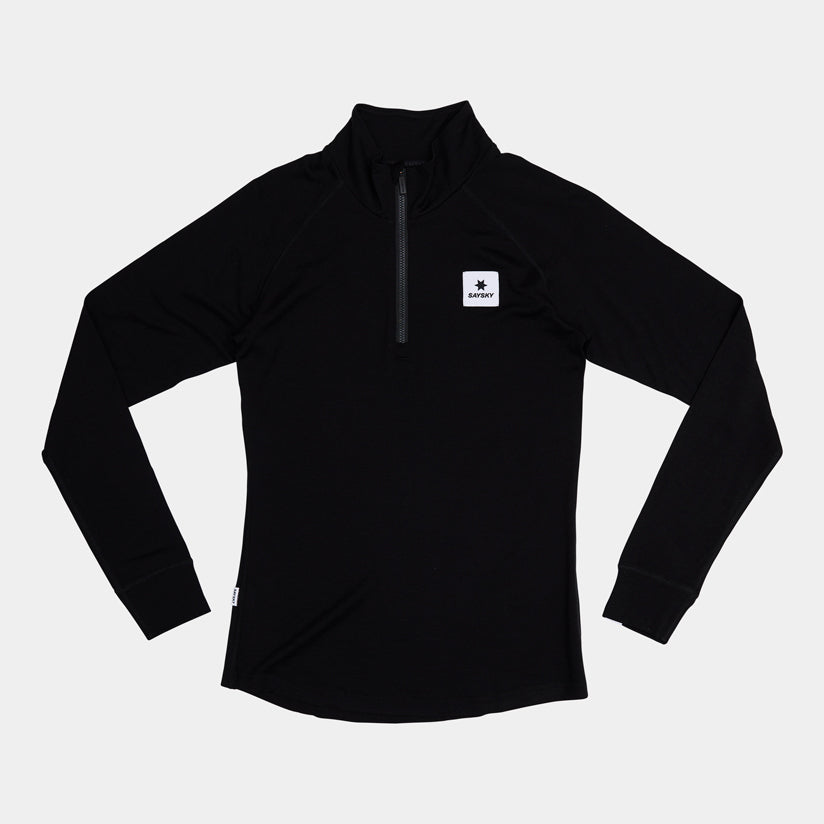 W Merino 165 Base Half Zip Long Sleeve - Black